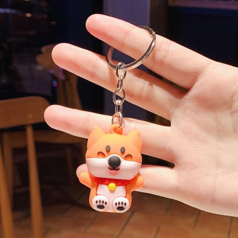 Cute Cartoons Shiba Inu Car Key Chain Charm Puppy Bag Handbag Wallet Charms