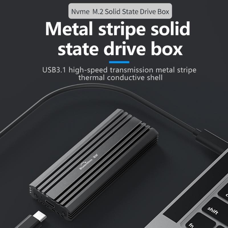 Blueendless HDD Case Box 1000Mb/s USB3.1 to M.2 NVME M-KEY Hard Disk Enclosure