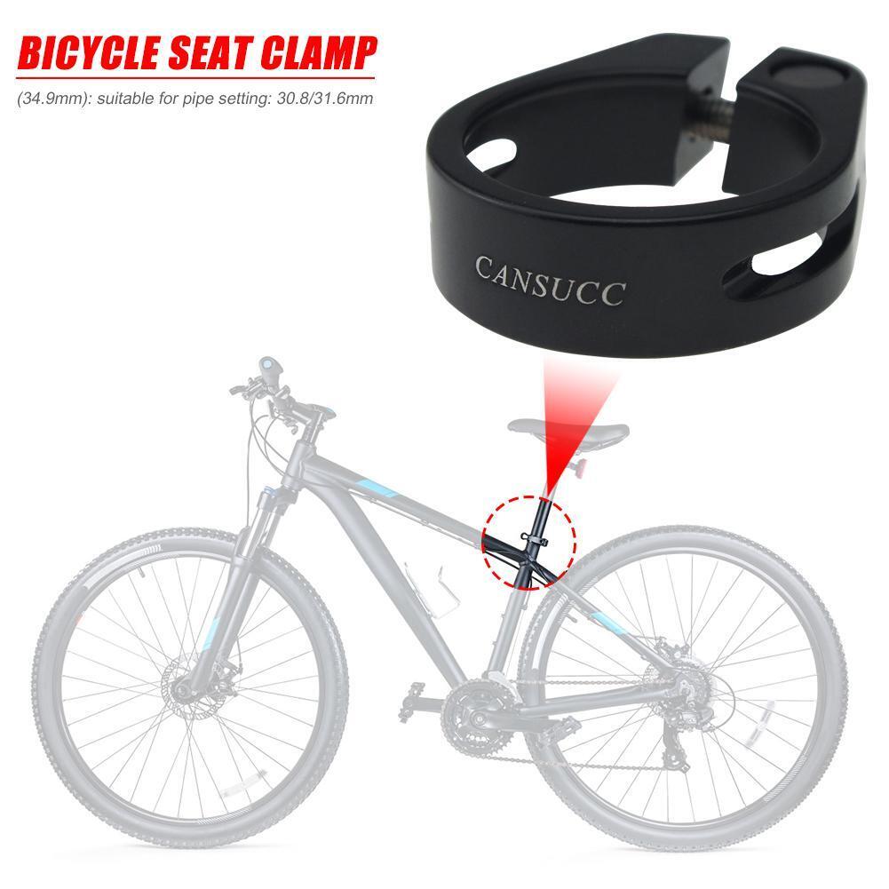 CANSUCC 34.9mm Bicycle Quick Release Seatpost Clamp Seat Post Clip (Black)