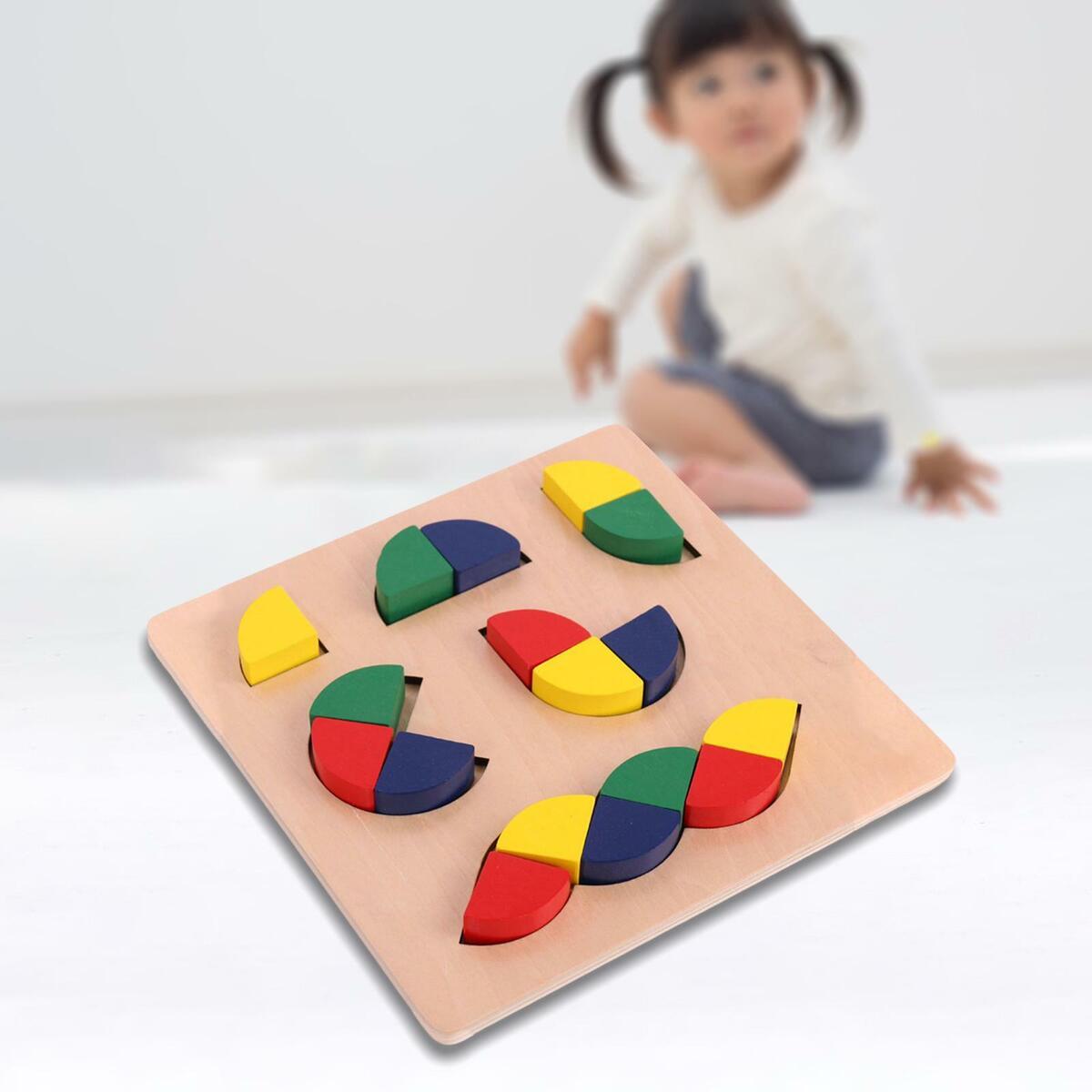Wooden puzzle playing Geometric Shape Development for Classroom  Children