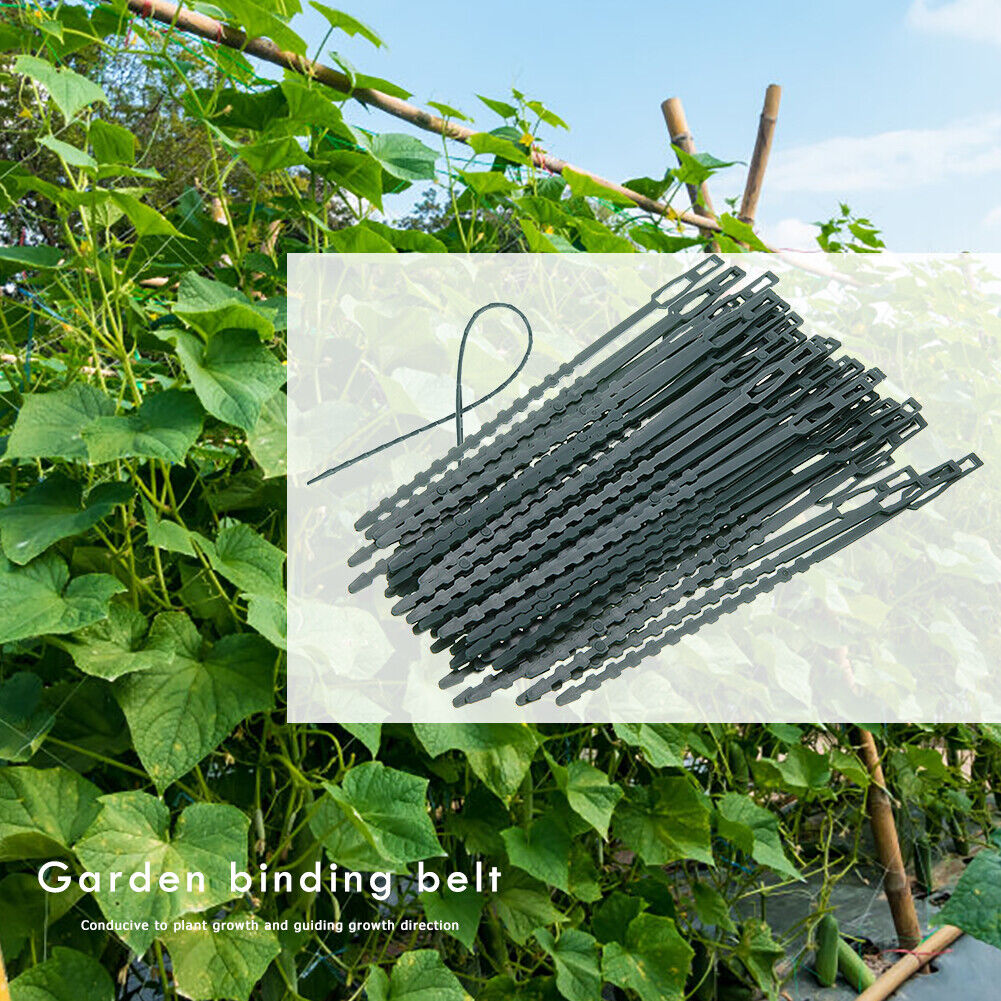 50x/bag Plastic Plant Ties Reusable Adjustable Grow Kit Garden Tools (17cm)