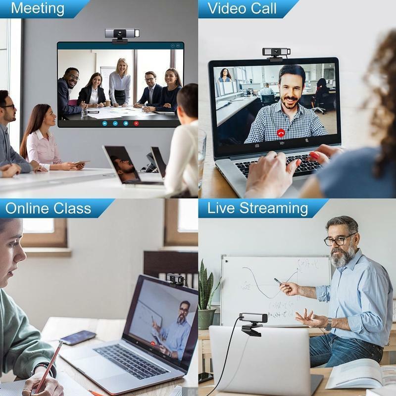 2K High Definition Web Camera Mic Webcam Cover Anti-peep for Video Conference