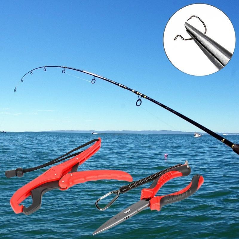 Fishing Plier and Fishing Gripper set 9" Lure Pliers Plastic Fish Grip Lip Clamp
