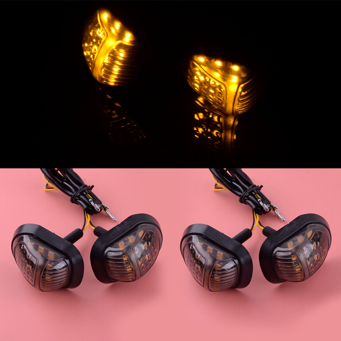 4Pcs LED Mini Turn Signal Indicator Light Motorcycle Scooter Quad ATV Universal