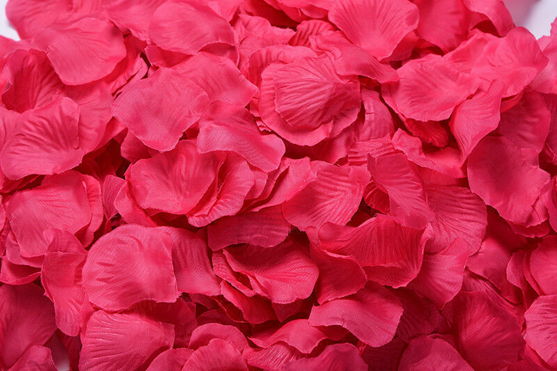 Red 1000pcs Silk Rose Flower Petals for Wedding Party Table Confetti Decorations