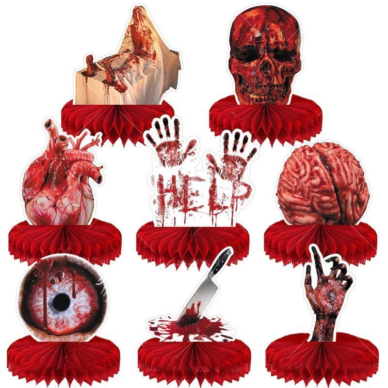 Halloween Bloody Honeycomb Ornament Table Centerpieces Decor 1Set