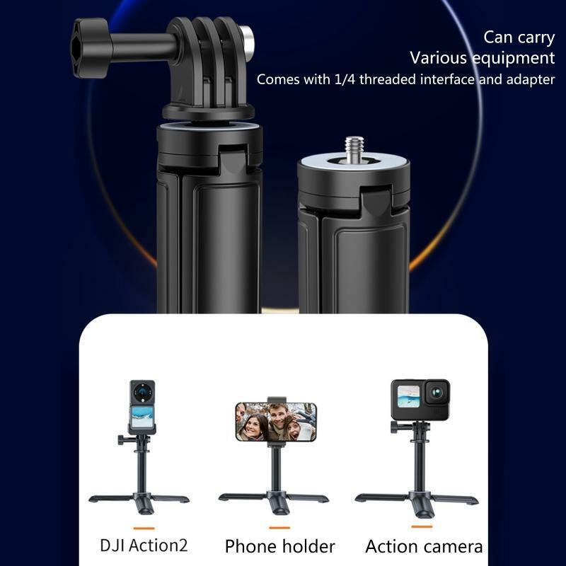 Metal Mini Tripod Large Desktop Tabletop Stand for DJI Action 2 Go Pro 10
