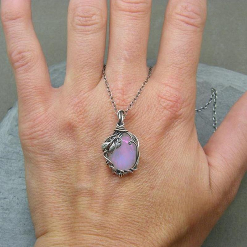 Nice Moonstone Necklace Teardrop Pendant Chain Necklace Party Favors Decoration