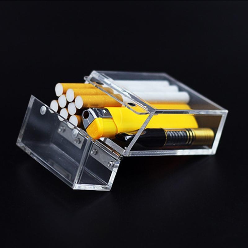 Acrylic Transparent Smoke Cigarette Case Storage Box Holding 20 Sticks Package