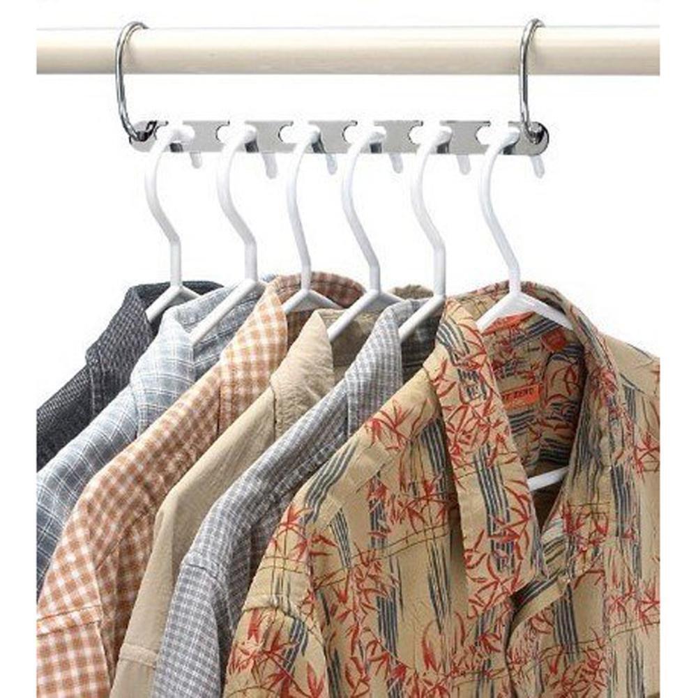 12pcs Stainless Iron Closet Hook Cloth Hanger Wardrobe OrganizerSpace Saver
