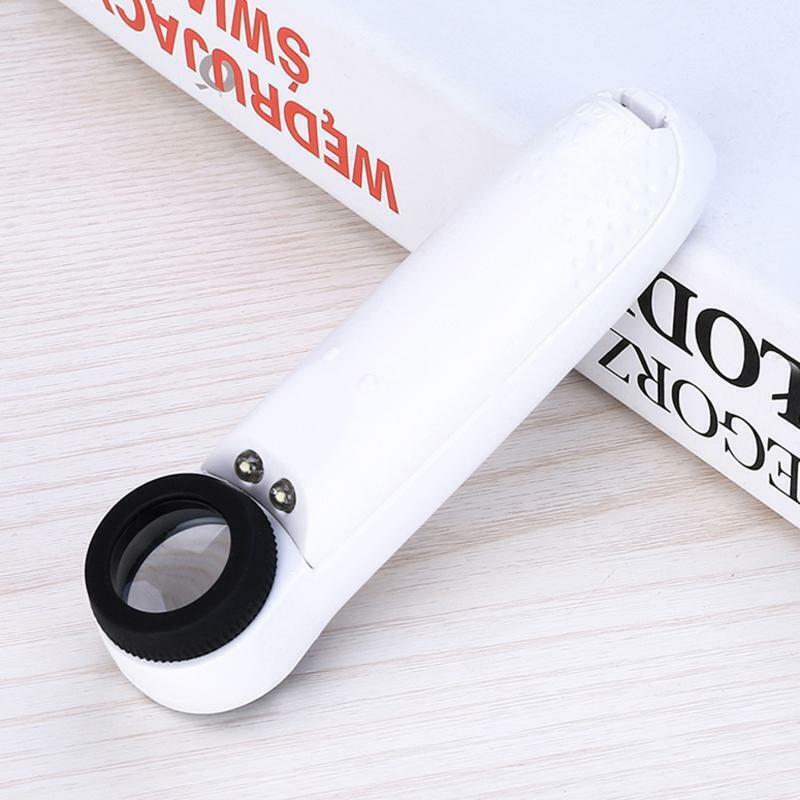 Handheld 40x Magnifier Magnifying Glass w/ 2 LED Light Handheld Magnifier Loupe