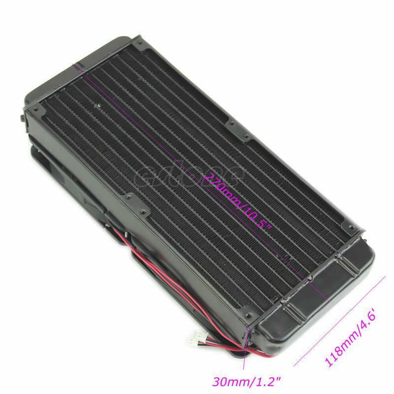 Aluminum Computer Radiator Water Cooling Cooler 2 Fans 240mm For CPU Heatsink