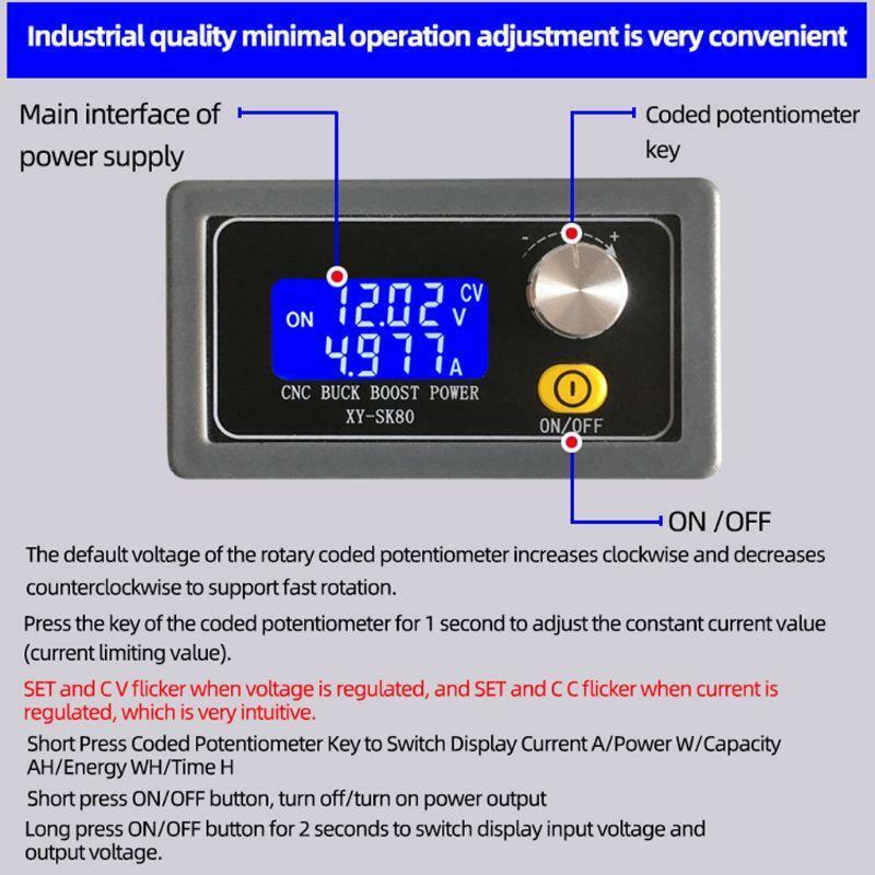 SK80 Adjustable Automatic Buck-boost Module Constant Voltage Current DC Digital