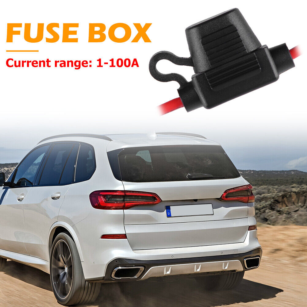 Mini In-Line Car Blade Fuse Holder 0.5ft 18AWG Wire with Waterproof Cover