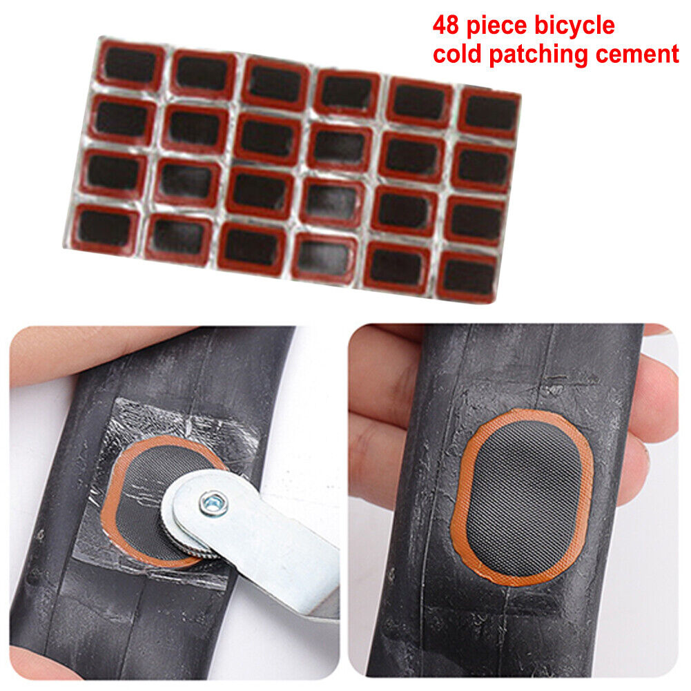 48pcs Round Bicycle Tire Repair Rubber Patches without Glue Self Adhesive
