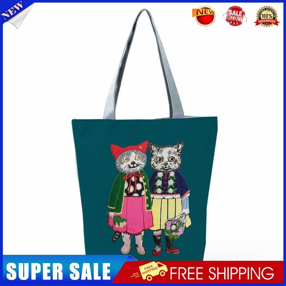 Couple cat Printed large-capacity one-shoulder handbag