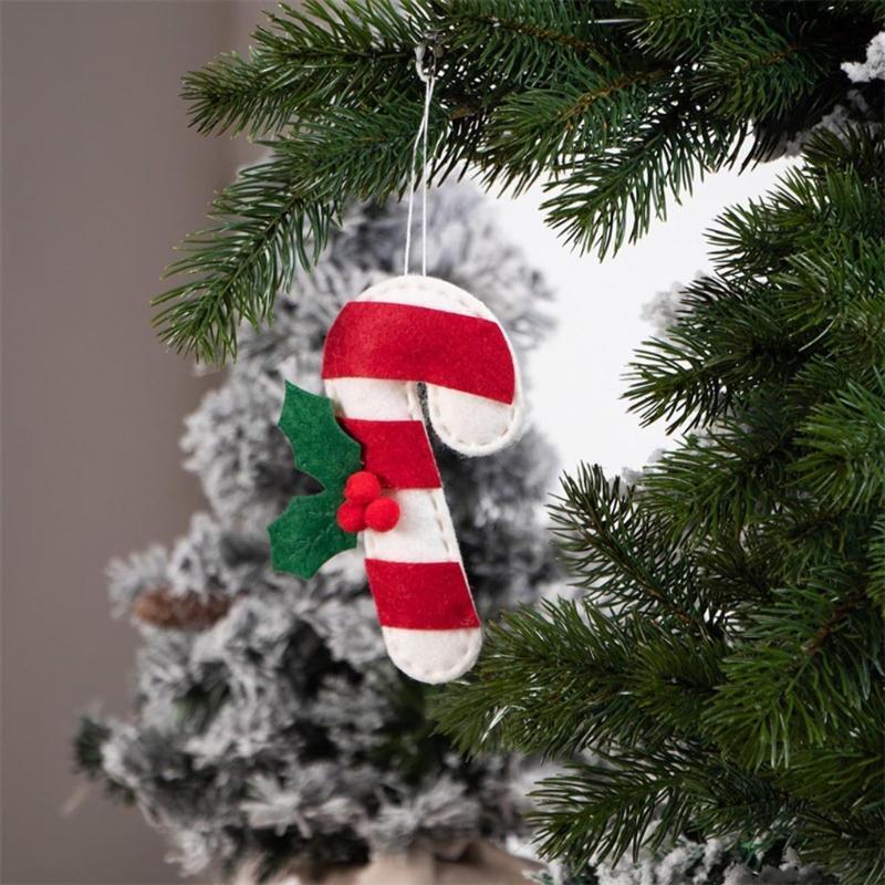 3pcs New Year 2022 Santa Cane Crutch Christmas Tree Hanging Ornament for Holiday