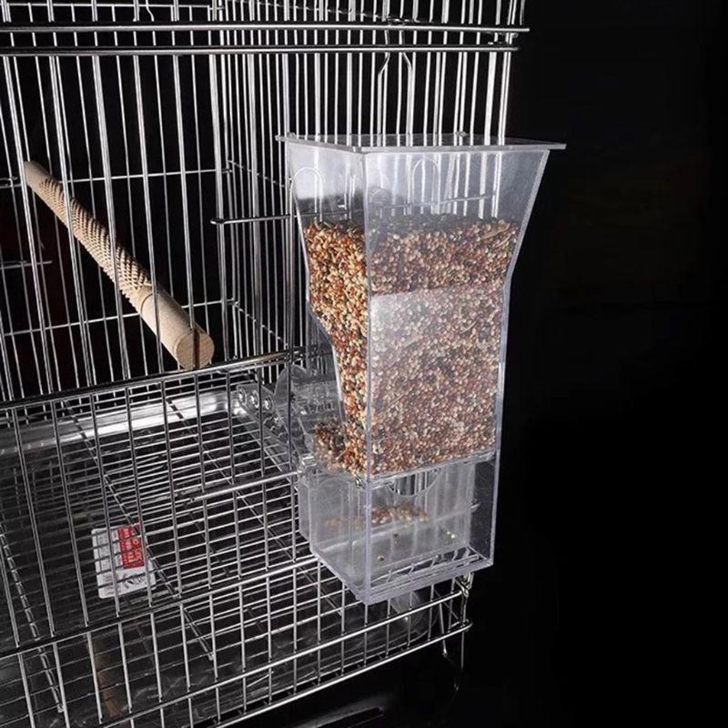 No Mess Bird Feeder Parrot Integrated Automatic Feeder with Perch Food Container
