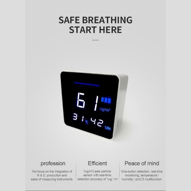 Home Desktop PM2.5 Temperature and Humidity Detector Air Quality Monitor Tester