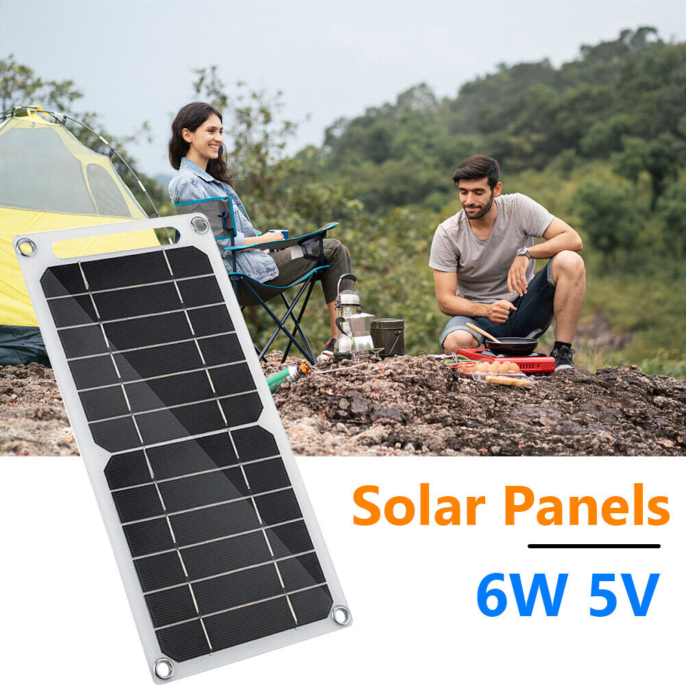 USB Solar Panel Outdoor 6W 5V Travel Solar Charger Generator Power Bank