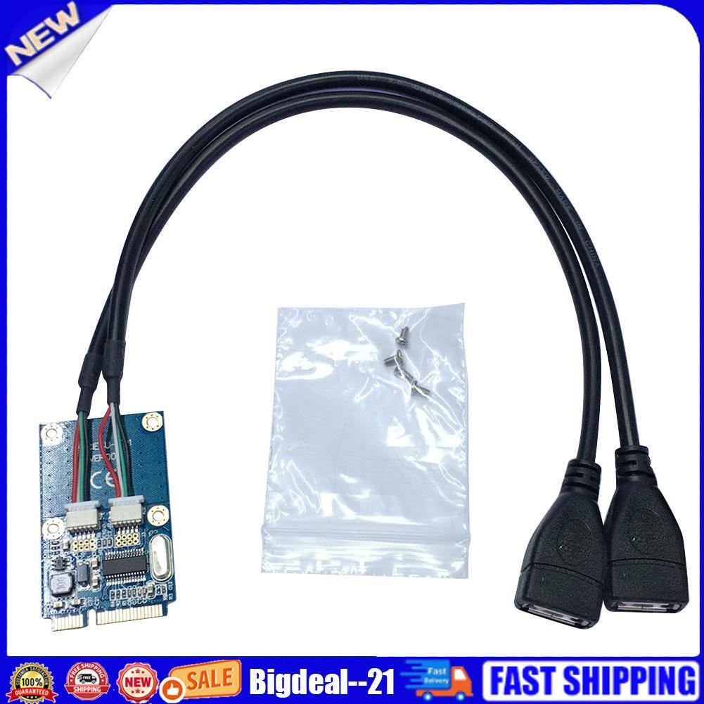 Mini PCI-E to Dual USB Adapter mPCIe to 5 Pin 2 Ports USB2.0 Converter Card