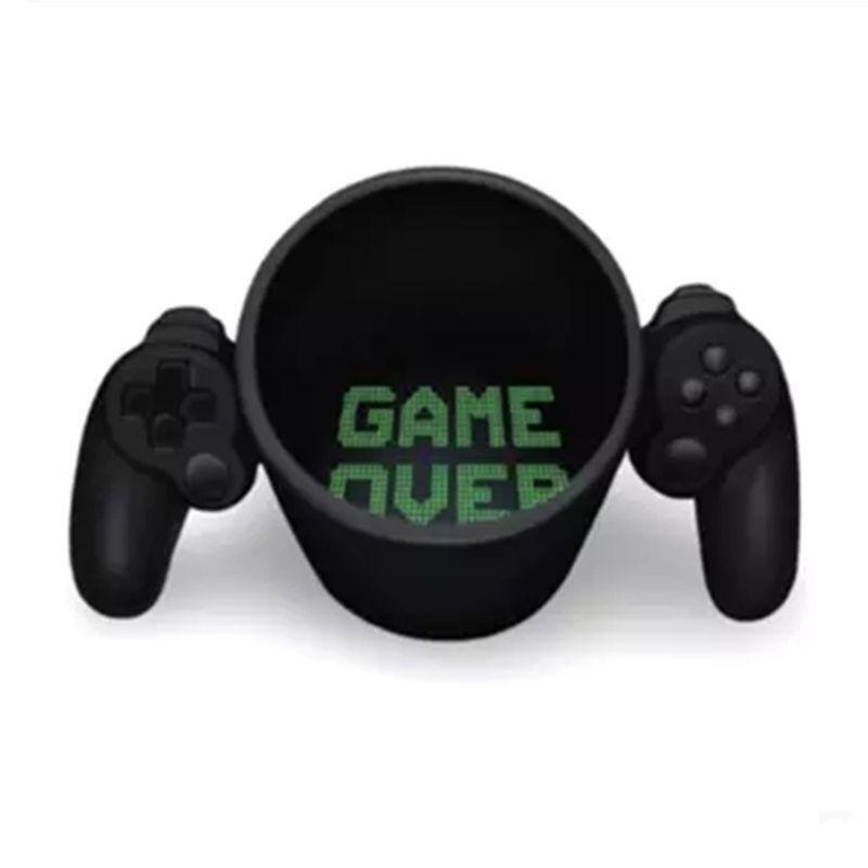 Personalized Creative Gamepad Shape Coffee Cup "Game Over" Letter Print Bottom
