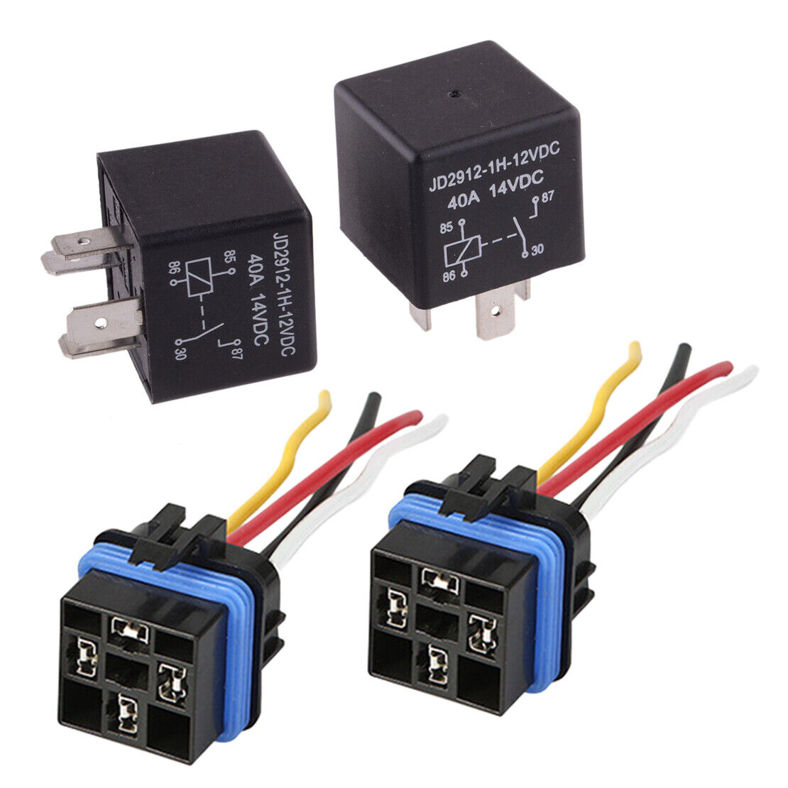2pcs 40A Power Trim Tilt Starter Relay & Plug Socket for Car Boat Outboard