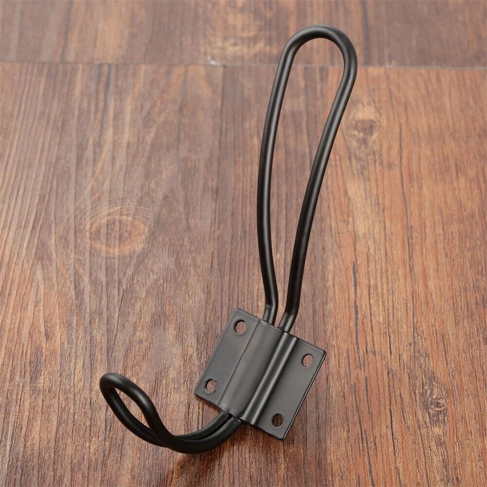 Black Zinc Alloy Clothing Hook Coat Clothes Hat Towel Organizer Wall Door Hanger