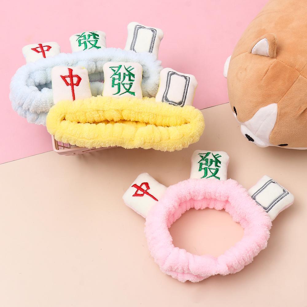 Cute Mahjong Hairband Hair Hoop Face Wash Tiara Make a Fortune Headdress
