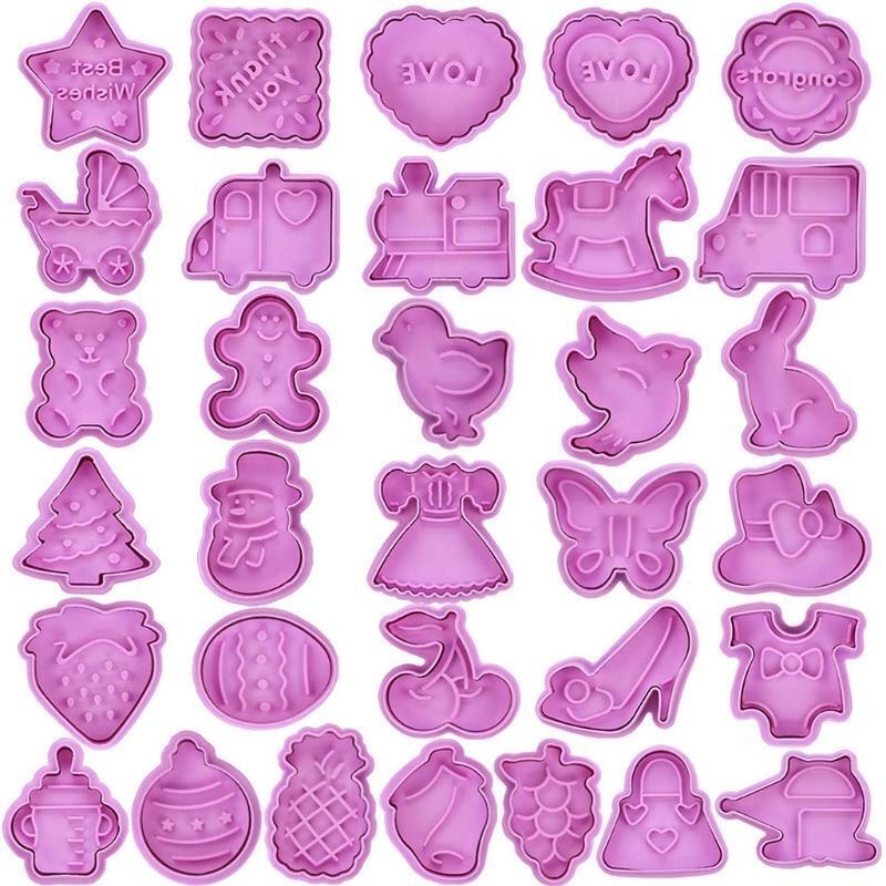 Biscuit Cutter Sets with Ejector Perfect for Easter Cookies Fruits Cookie Shaped