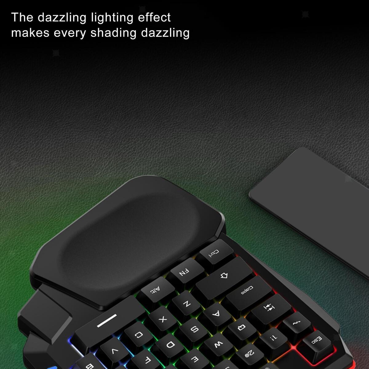 Gaming Keypad RGB Backlit Small One-Handed 35-Key Portable for Video Gaming