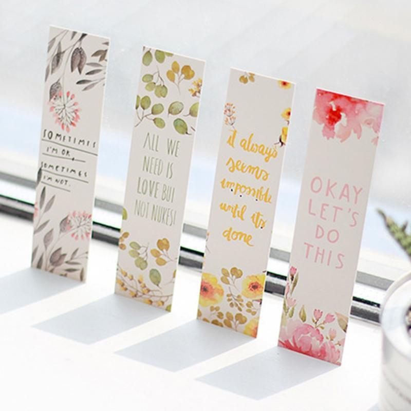 30 Pieces Unique Design Bookmark Exquisite Flower Bookmark Reading Stationery