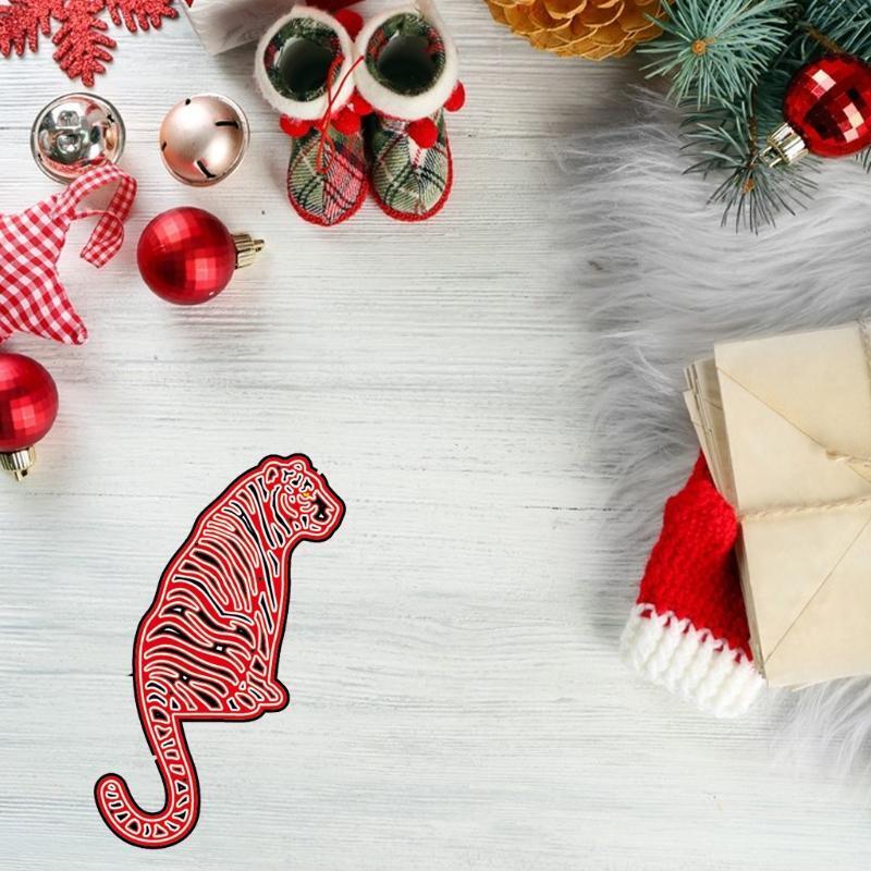 Cartoon Tiger Cutting Dies DIY Thanksgiving Day Valentine's Day Christmas Cards