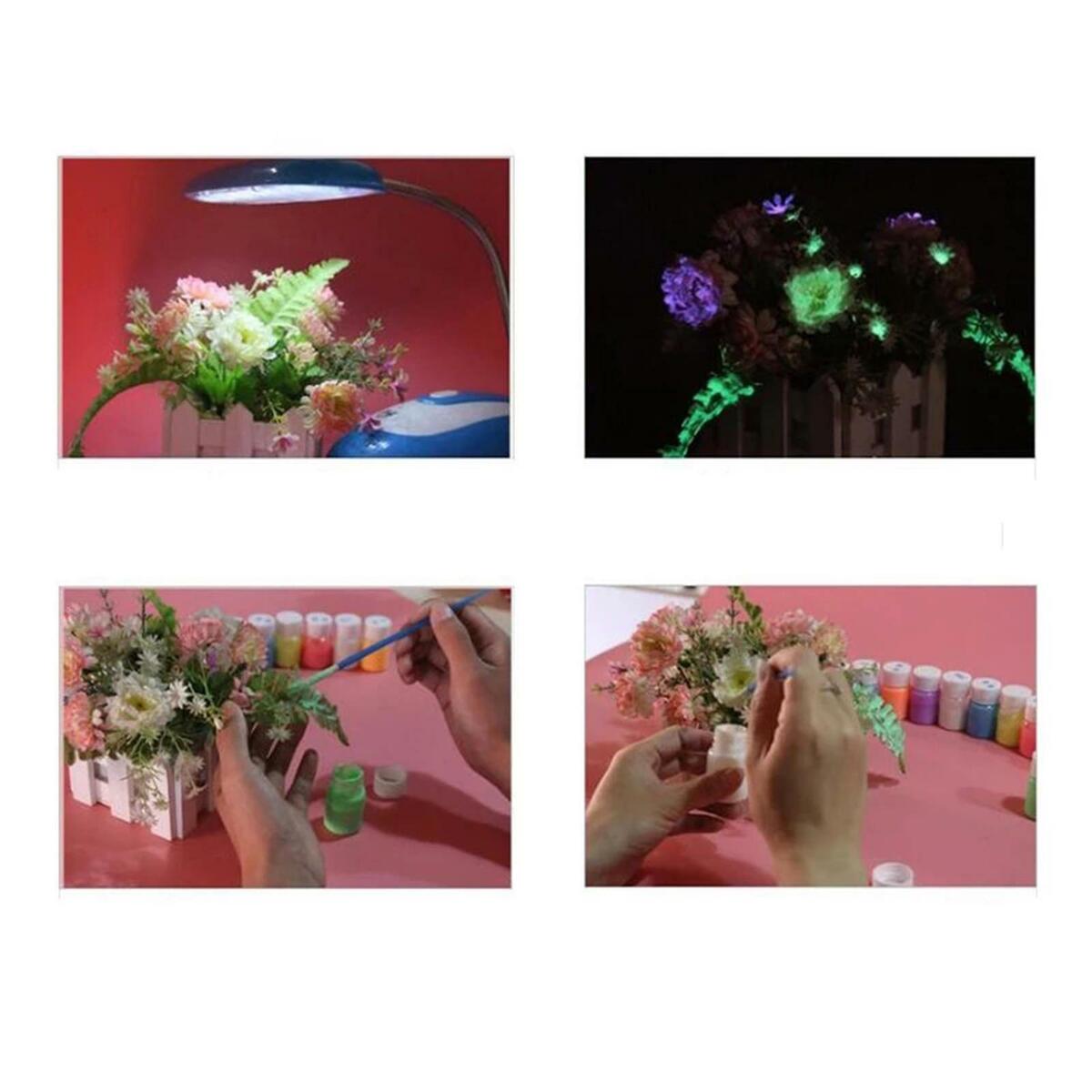 12 Colors Glow in The Dark Pigment Powder, Luminous Powder Non-Toxic Skin Safe