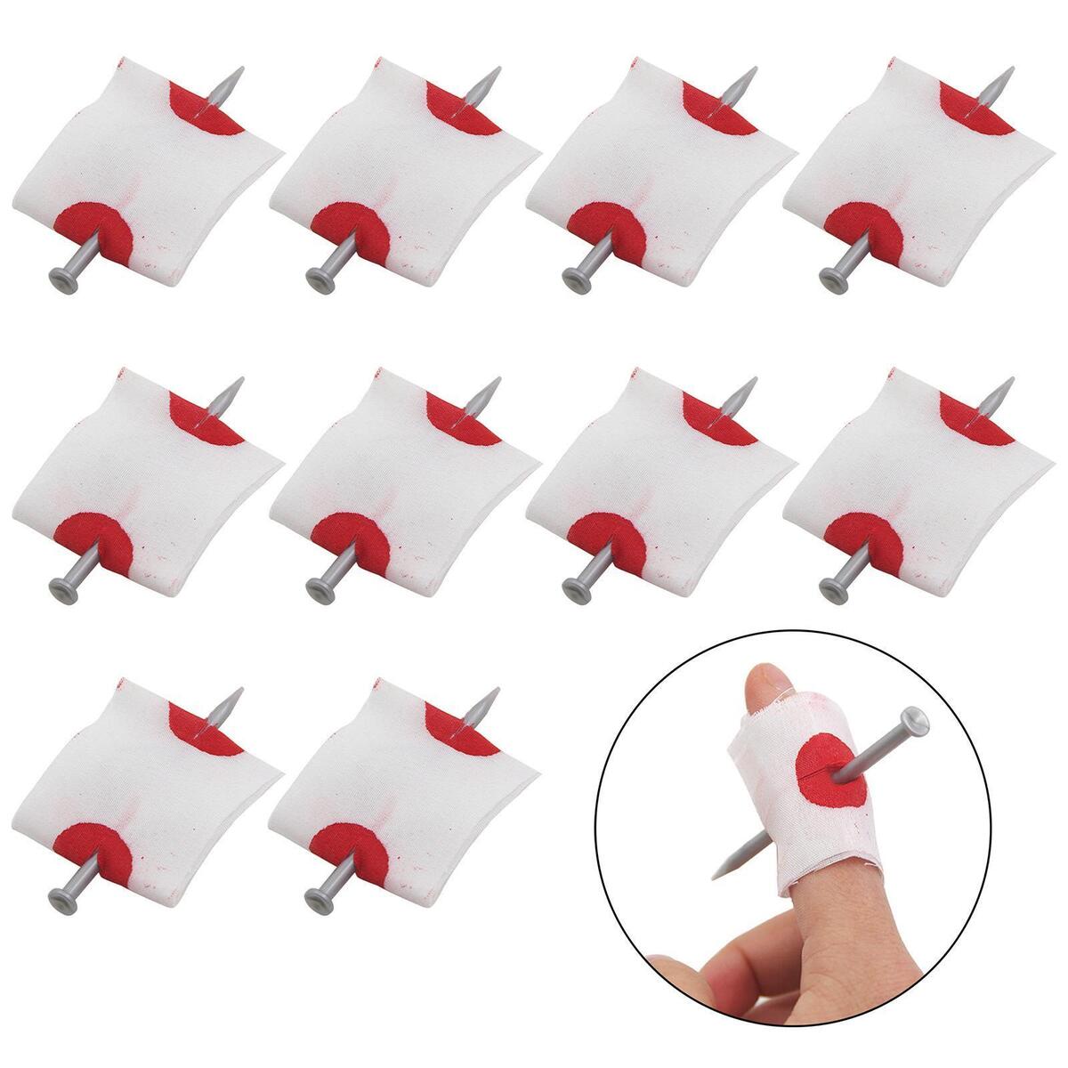 10 Pieces Bloody Nail Through Finger  Practical for  Party Carnival