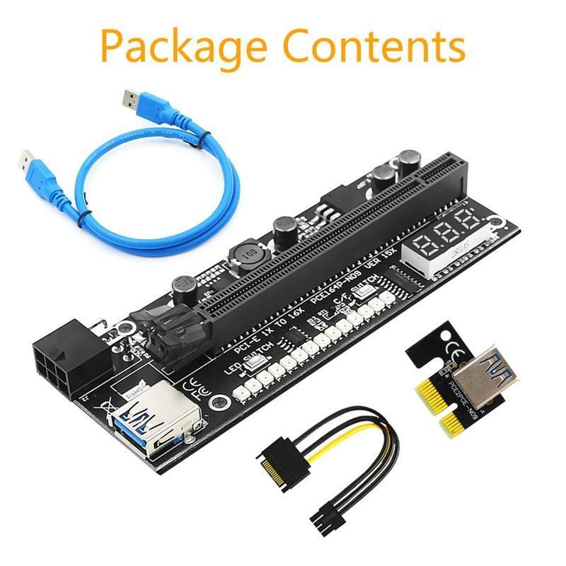 RGB PCI-E Riser Card VER 15X PCIE PCI-E Express Adapter 1X to16X USB3.0 Extender