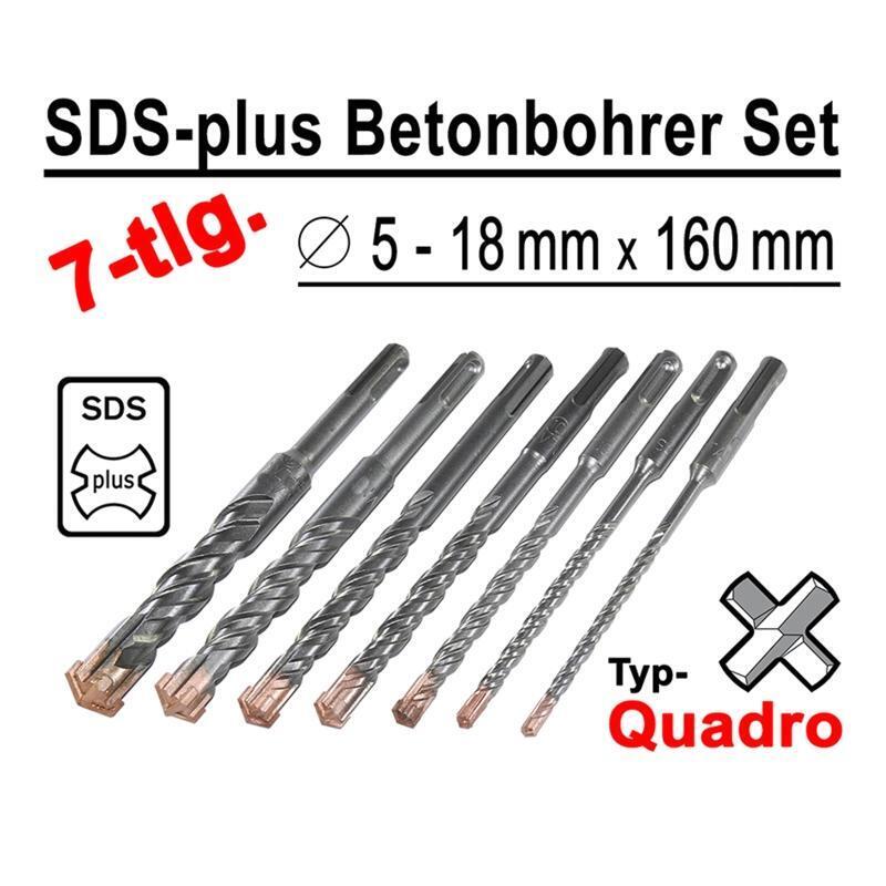 7 Pieces SDS-Plus Electric Hammer Drill Bit Set Impact Drill Bits Hard Alloy
