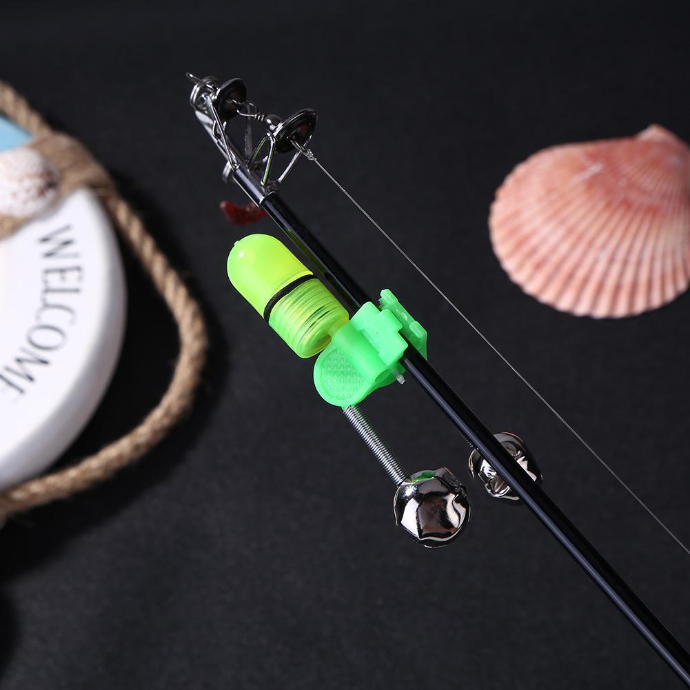 Night Fishing Rod Tip Night Light Twin Bells Ring Fishing Bait Alarm (Red)