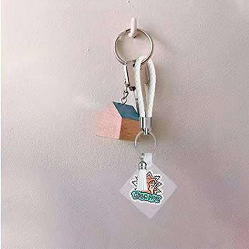 24 Pcs DIY Crafts Acrylic Leather Tassel Keychain Set with Color Woven Keychain