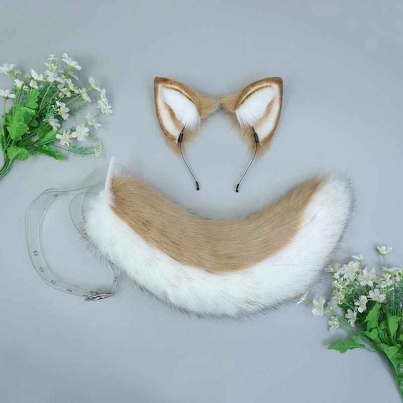 Shiba Inu Ear Headband Faux Fur Ear Hair Hoops Night Party Anime Lolita Hairband