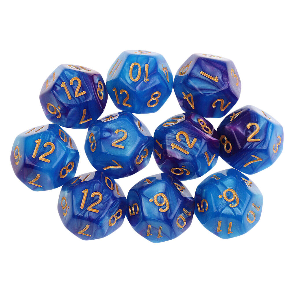 20pcs Acrylic Opaque 12 Sided  D12 Polyhedral s for Roleplaying Game