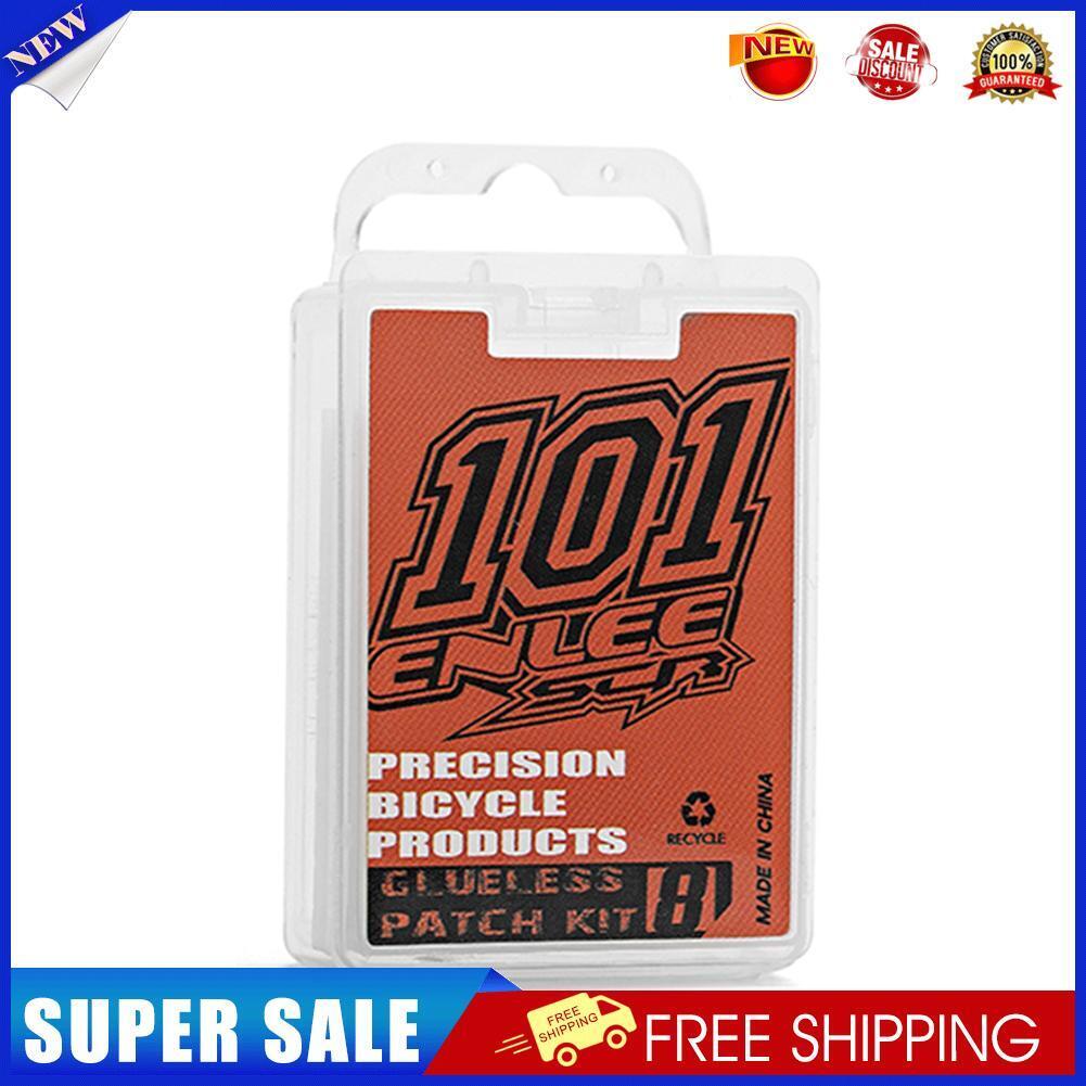 8pcs Self-Adhesive MTB Bike Tire Repair Patches Set w/ Tire Polishing Pad