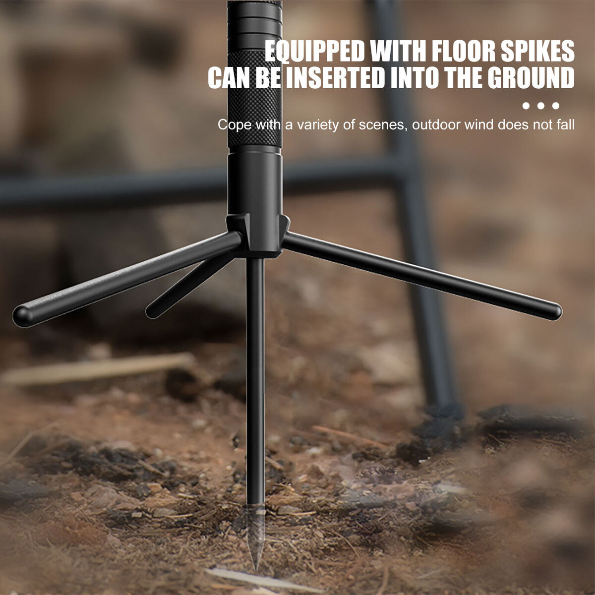 Outdoor Foldable Triangular Stable Support Equipped with Ground Spikes