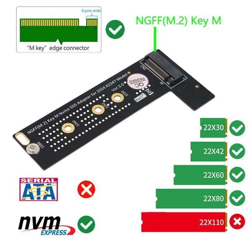 Upgrade M.2 M-Key NVME to A1347 SSD Converter Card Adapter
