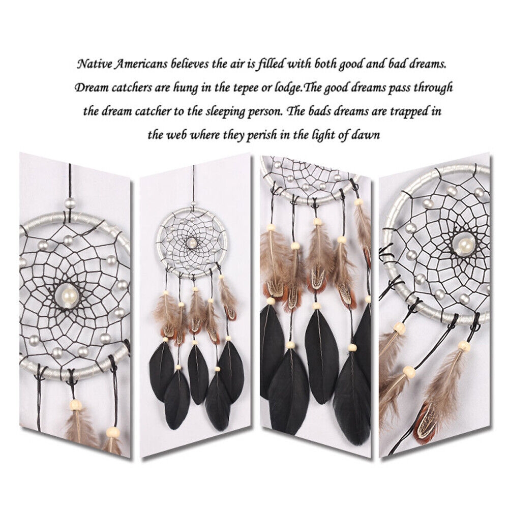 Black Feather Dream Catcher Feather Bead Wall Hanging Decor Home Decoration