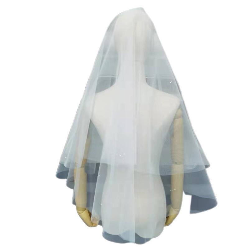 Wedding Veil Rhinestones Embellished Short Bachelorette Party Sheer Veils