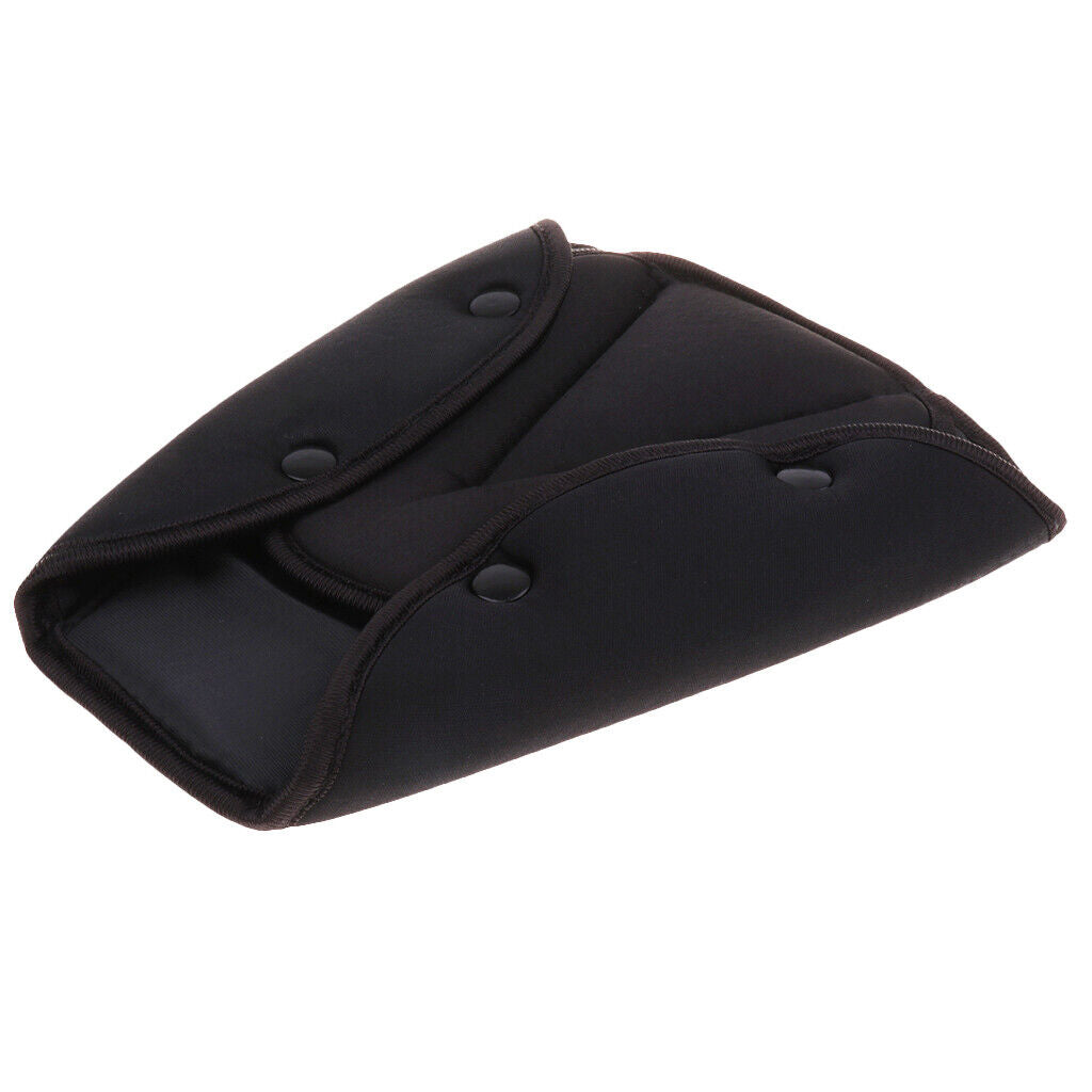 Car Baby Safe Cover Harness Strap Adjuster Pad Kid Seat Belt Clip Black