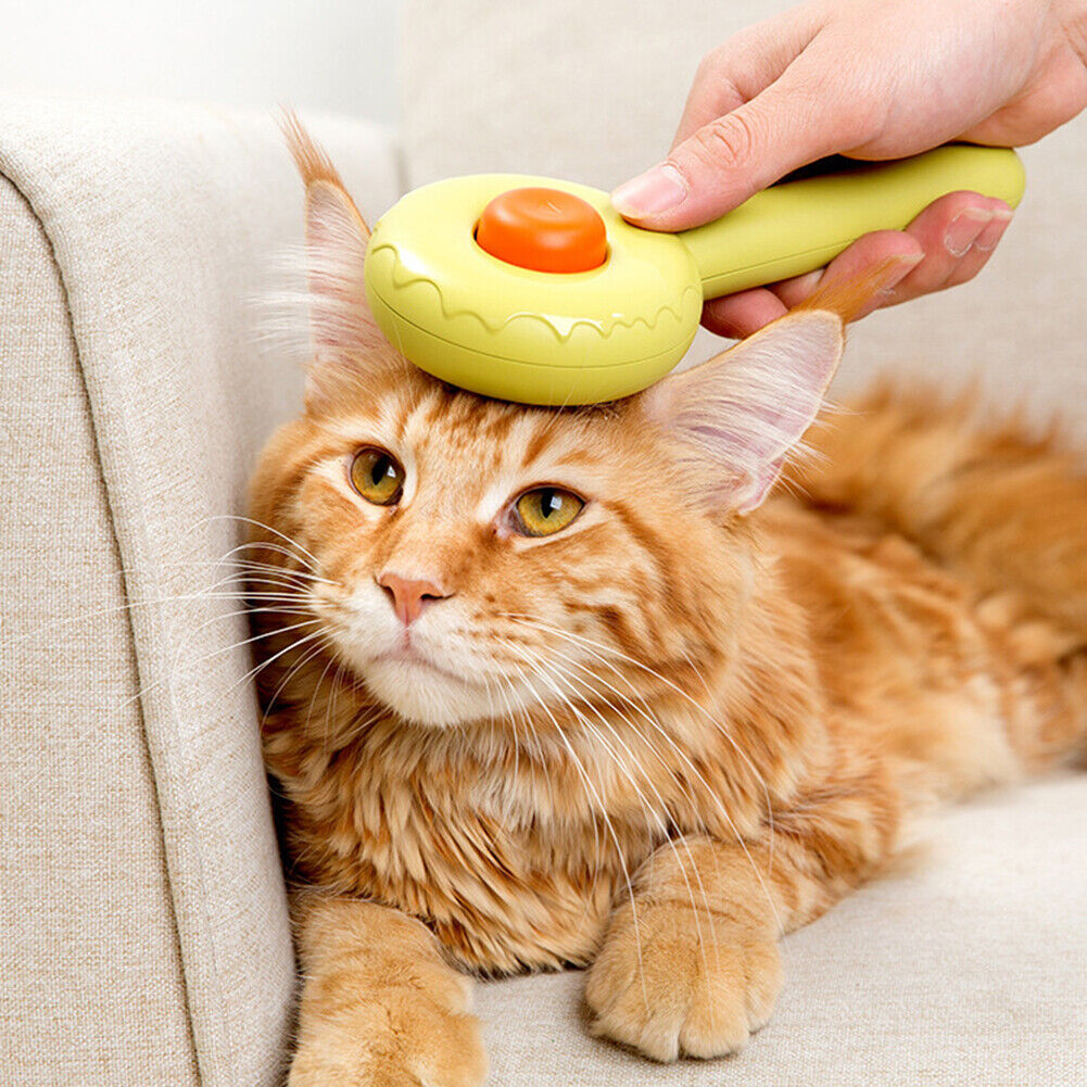 Donut Pet Dog Cat Needle Comb Removal Brush Shedding Hair Grooming (Green)