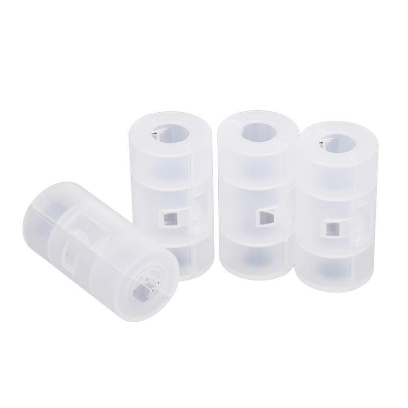 4Pcs Durable Battery Adapter AA Battery To Size C Battery Converter Storage Case