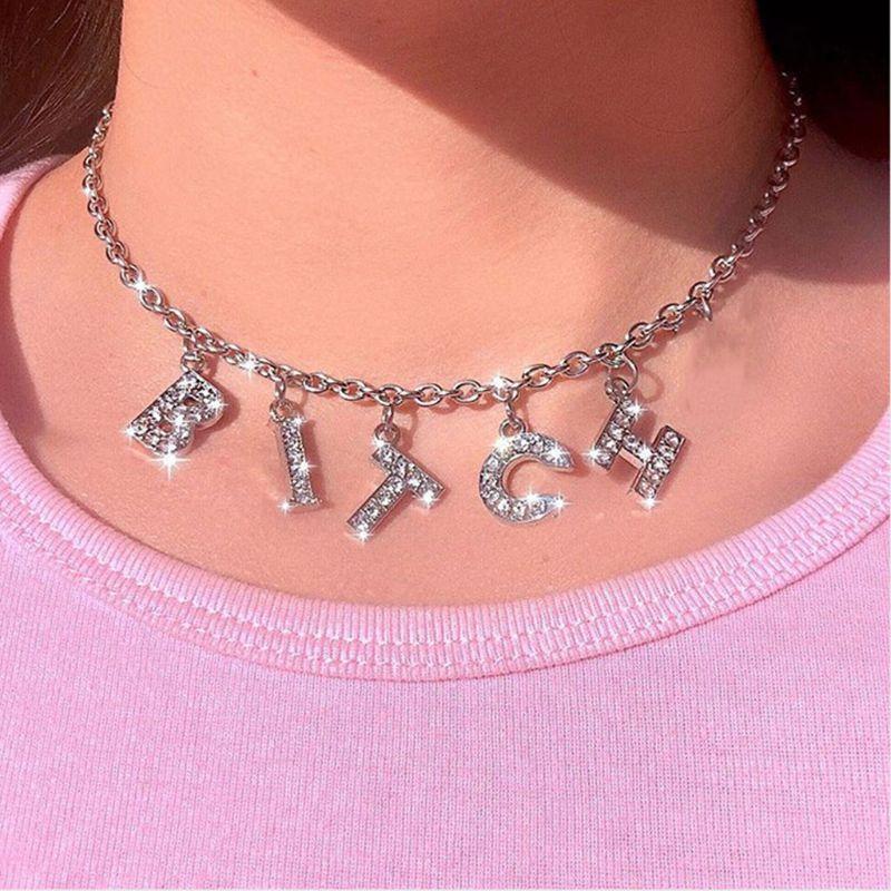 26 Pcs Rhinestone Crystal Letter Beads Pendant A-Z Letter Charms for DIY Jewelry